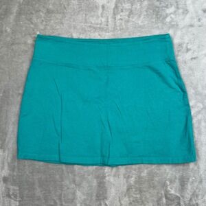 Patagonia Organic Cotton Spandex Mini Skirt Teal Green Womens S Hiking/Golf